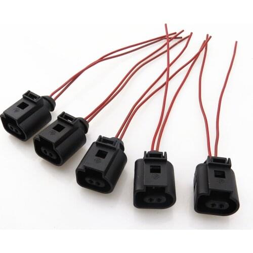 SCJYRXS 2 Pin Pigtail Plug Connector Wiring Electrical Harness For A4 A6 Golf MK5 MK6 Beetle Octavia Seat Leon 1J0 973 702