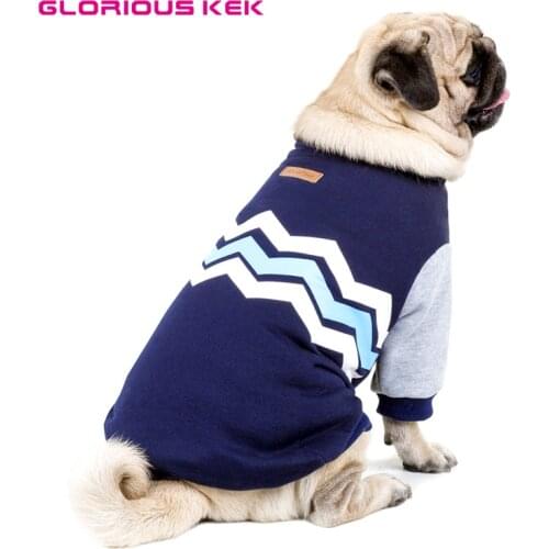 GLORIOUS KEK Dog Hoodies for Small Medium Large Dogs Pet Clothes Autumn/Winter Fashion Wave Design Pet Dog Coat Sweatshirt S-5XL