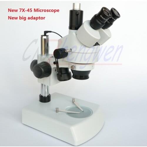 Free shipping ! 7X-45X TRINOCULAR STEREO ZOOM MICROSCOPE GEM MICROSCOPE INCLUDER3.5X-90X can choose