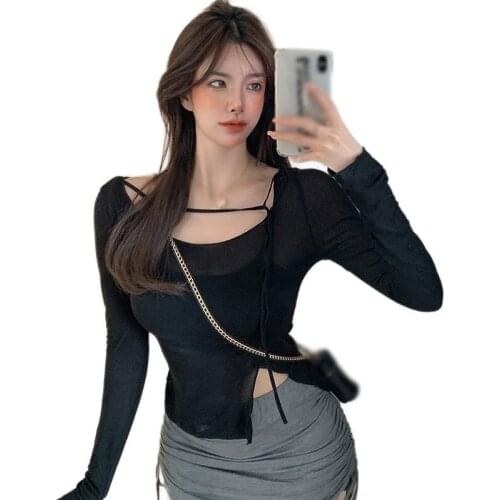 Womens Autumn Bottoming Tshirt Long Sleeve Solid Color Slim O Neck Tee Shirt Tops
