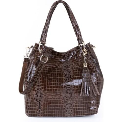 High Quality Women Genuine Leather Handbags Large Capacity Ladies Serpentine Shoulder Bags Designer Female Tote Messenger Bag