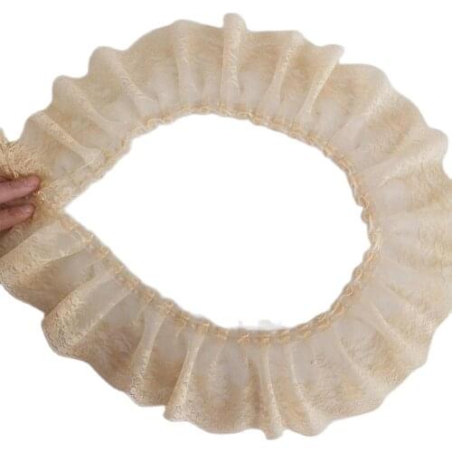 1M Guipure Tulle Lace Beige Trim Embroidery Flower Lace Fabric 8cm DIY Sewing Lace Ribbon Clothes Dress Decoration Crafts QT25