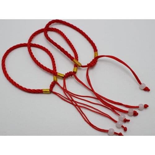 10 Braided Lucky Red String Love Rope Cord Jude Beaded Adjustable Bracelet