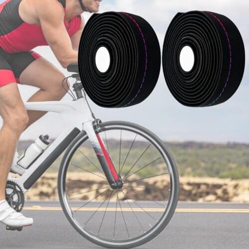 2Pcs High-elastic Shock-absorbing EVA Non-slip Suede PU high-elastic EVA shock-absorbing straps Handlebar Tape for MTB Bicycle