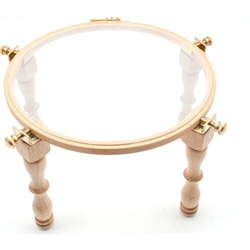 3Pcs/4Pcs Adjustable Portable Wooden Embroidery Hoop Stand Set Needlework Cross Stitch Frame Rack Embroidery Ring Frame