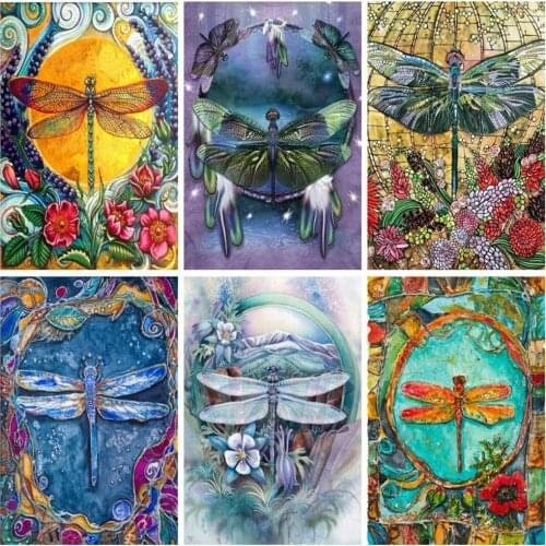 Diamond Embroidery Animal Dragonfly 5D DIY Diamond Painting Full Square Mosaic Dill Rhinestone Home Decoration Gift