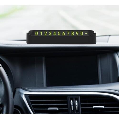 New Luminous Car Temporary Parking Stop Card Sticker Auto Phone Number Card Slot Plate Car Phone Stand Holder Mount Accessories