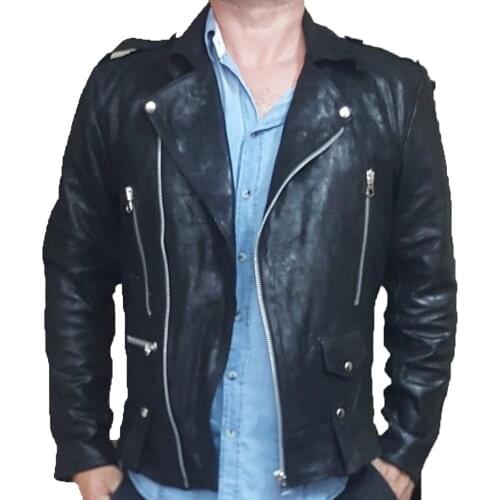 CREAZIONIINPELLE Mens Genuine Leather Jacket Made In Italy
