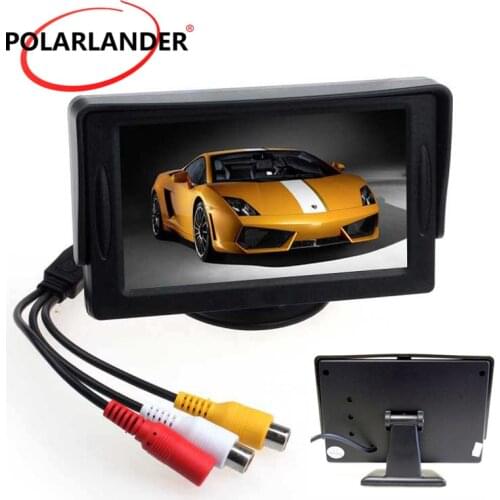4.3 Inch color TFT LCD Screen 2-Channel Video Input Car Monitor Support rear camera reverse priority car monitor display