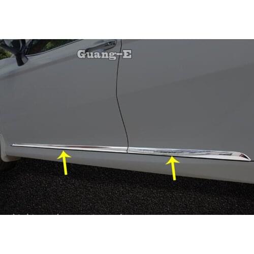 For Toyota New Camry XV70 2017 2018 2019 2020 Car Side Door Trim Strip Molding ABS Chrome Stream Lamp Panel Bumper Hoods 4pcs