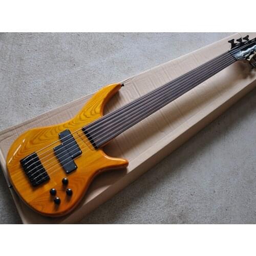 7 strings Electric Bass Guitar with Rosewood Fingerboard,No Fret,Black hardware,Provide customized service