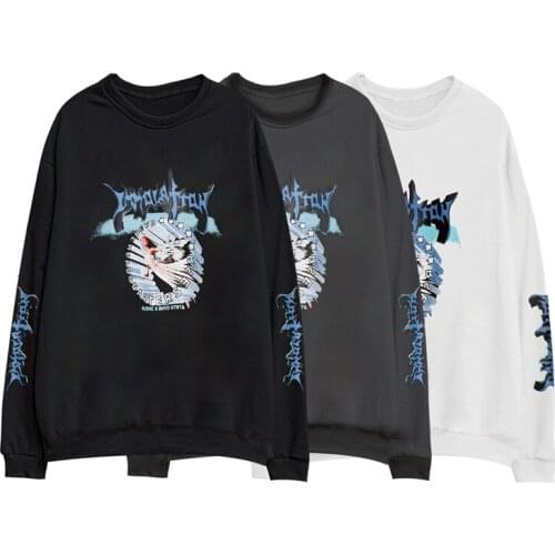 Autumn Hoodie Women Streetwear Hoodies Vintage Man Hoodie Loose Round Neck Long Sleeve Pullovers Harajuku Cartoon Print Hoodie