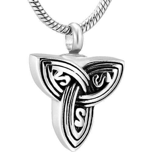 K12835 Unique Knot Cremation Jewelry for Ashes Pendant Holder Urns Stainless Steel Memorial Keepsake Necklace for Women Men