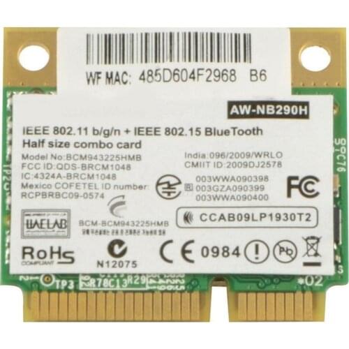 Wireless Adapter Card for Broadcom BCM943225 Bcm943225hmb 802.11b/g/n 300Mbps Wifi Bluetooth Mini Half PCIe for dell asus sony