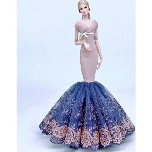 Hot Wedding Dress for Barbie Doll Princess Evening Party Clothes Wears Long Dress Outfit Set for barbie clothes