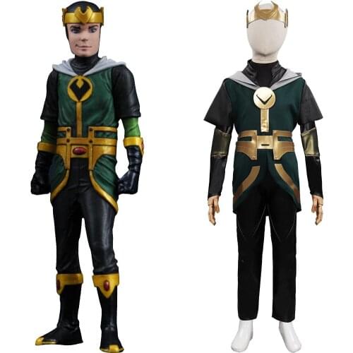 Loki Season 1 Kids Loki Cosplay Costume Outfits Halloween Carnival Suit