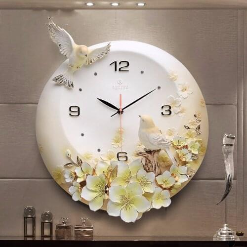 Minimalist Creative Personality Embossed European Home Wall Clock Crafts Decor Livingroom Silent Clock Decoration Wall Sticker
