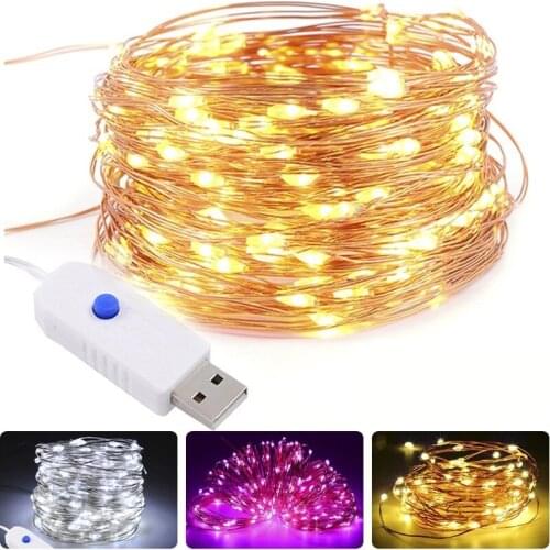10/5M USB Copper Wire String Multifunctional/stable Light Source String Waterproof Light Xmas Wedding Party Home Decor
