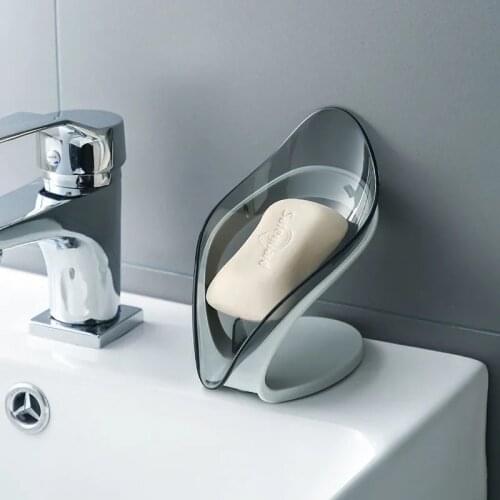Bathroom Soap Holder Leaf Shape Soap Box Kitchen Dish Storage Box Non-slip Drain Soap Storage Case Container new