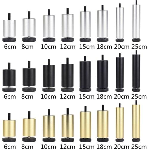 Set of 4 Aluminum Alloy Adjustable Furniture Legs ,Sofa Legs Replacement for Couch, Bed, Coffee Table, Cabinet