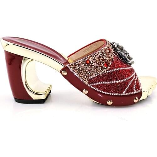 Purple Color Italian Ladies Shoe and Bag Set Decorated with Rhinestone Nigerian Shoe and Bag Set for Party In Women Italy Shoes
