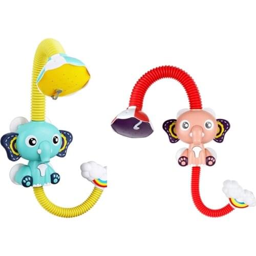 Shower Head Baby Bath Toy,Bathroom Bathtub Adjustable Sprinkler Electric Elephant Animal for Baby Toddler Swimming