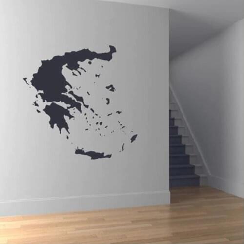 Greece Map Wall Stickers Fashion Pattern Wall Decal Educational School Kids Room Home Background Art Decor Vinyl Poster L627