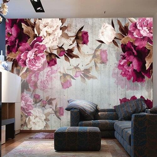 Custom Mural Wallpaper Modern Living Room TV Background Wallpaper Romantic Rose Flower Non-woven Wallpaper For Bedroom Walls 3D
