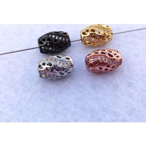 5 Pcs CZ Micro pave charm Oval connectors charm Accessories for Making DIY Bracelet Necklace Jewelry Finding CT513