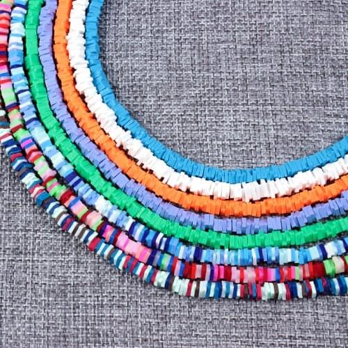 5mm Flat Square Clay Polymer Loose Spacer Beads Clay Beads For Jewelry Making DIY Handmade Bracelet Neckalce Accesories