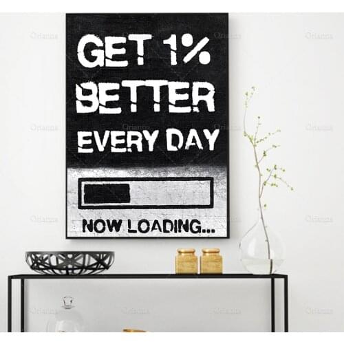 Get 1% Better Every Day Entrepreneur Motivational Canvas Painting Quote Wall Art Poster Print On Canvas For Home Decor Cuadros