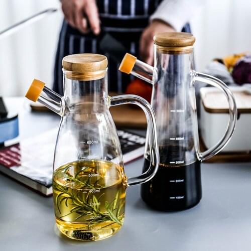 Transparent Borosilicate Glass Gravy Boats Heat-resistant Oil Pots Seasoning Bottles Soy Sauce Vinegar Bottles Kitchen Supplier