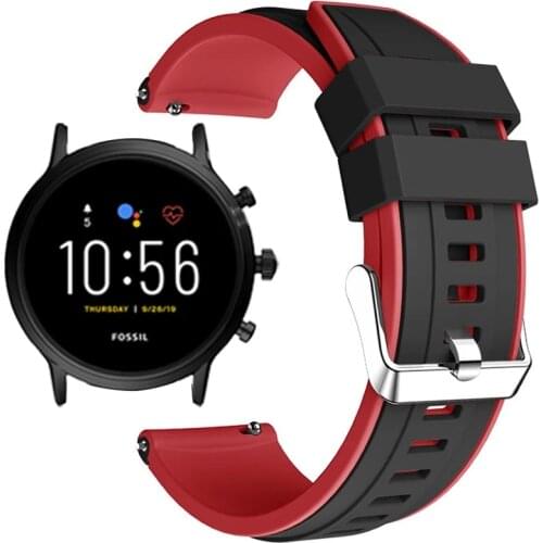 22mm Silicone strap For Fossil Gen 5 Carlyle HR Julianna HR Band for Fossil Sport 43mm / Q Explorist HR Gen 4 Belt Band