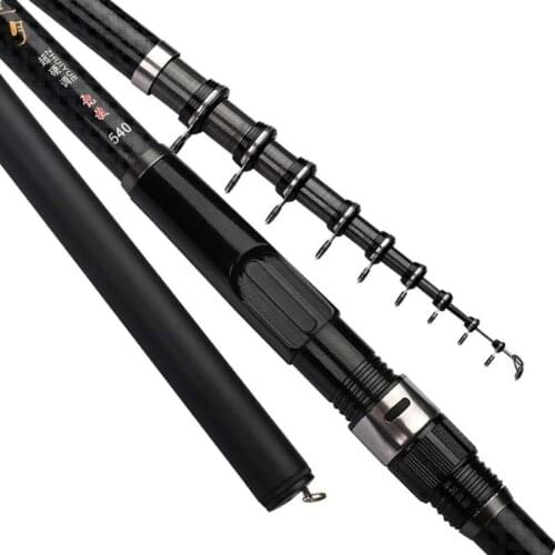 3.6m 4.5m 5.4m 6.3m 7.2m Rock Spinning Fishing Rod M Power Carbon Fiber Telescopic Fishing Rod Spinning Travel Rod