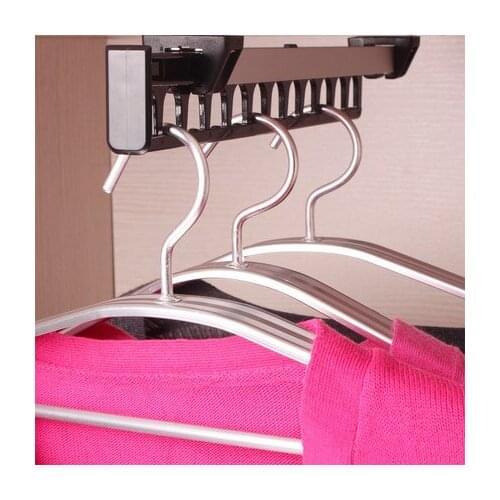 High-end wardrobe hardware cloakroom clothes hanger multi-function push-pull telescopic top loading hanger clothes rail