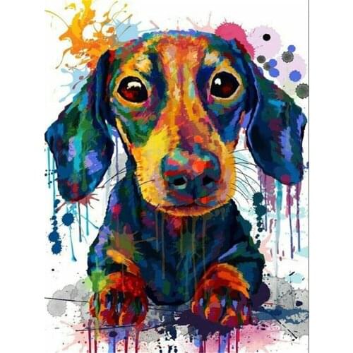 Animal Dachshund Printed Canvas 11CT Cross-Stitch Embroidery Patterns DMC Threads Handiwork Handicraft Sewing Hobby Gift Floss