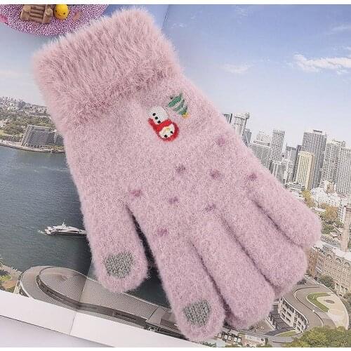 Winter gloves Womens wear Touch screen gloves Keep warm Cartoon women gloves