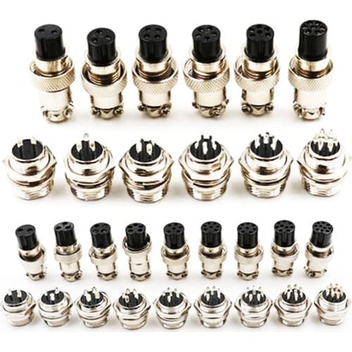 Wholesal GX16 GX12 GX20 2/3/4/5/6/7/8/9/10/12/14/15P Pin Female Male Air Aviation Connectors Power Cables Electrical Plug Socket