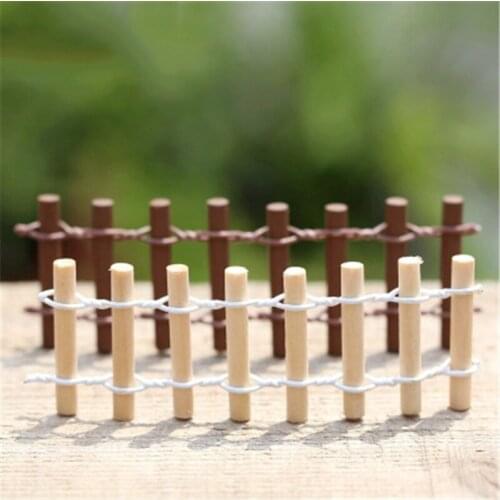 ZOCDOU 1 Piece Delicate Brown Fence Mini Round Railing Sheepfold Palisade Paling Small Figurine Crafts Ornament DIY Miniatures