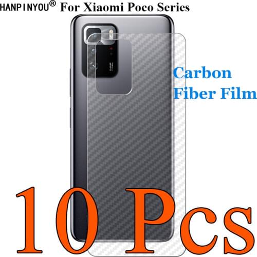 10 Pcs/Lot For Xiaomi Poco X3 F3 GT 3D Transparent Carbon Fiber Back Film Skin Screen Protector Sticker