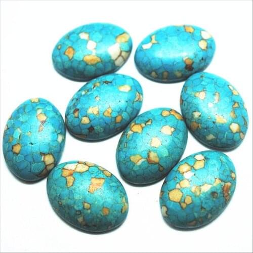 10pcs natural turquoisee stone cabochons oval shape diy beads accessories beads cabs size 18x25mm jewelry finding and accessory