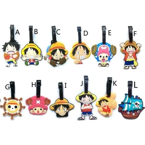 12Style Luggage Tag Figure Luffy Chopper Etiqueta Equipaje Bag Pendants Travel Suitcase Tag 1pcs