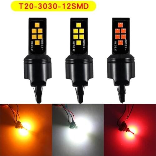 2Pcs Super Bright T20 7440 7443 3030 12SMD LED Bulbs Car Turn Signal Lights Auto Brake Lamp Taillights12V