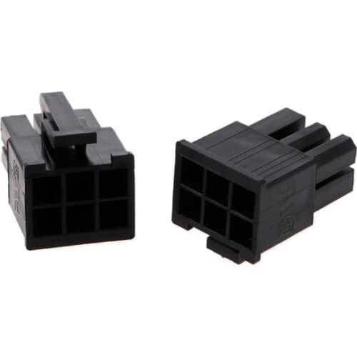 50Pcs 4.2mm 6P 6 Pin Male Power Connector For PC Computer PCI-E Plastic Shell -B119