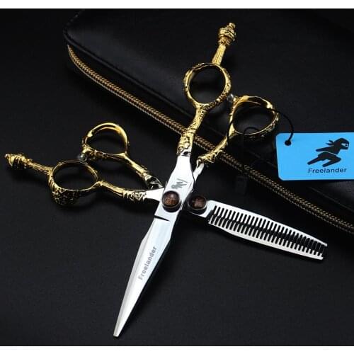 6inch Multifunction Tools Haircut Golden crown handle XCG Hairdressing Hair Cutting Scissors Salon Barber Shears Stainless Steel