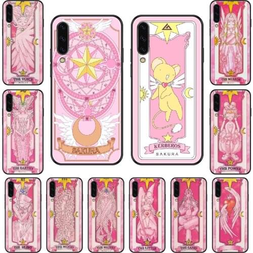 Cartoon Card Captor Sakura Phone case For Samsung Galaxy A 3 5 8 9 10 20 30 40 50 70 E S Plus 2016 2017 2018 2019 black painting