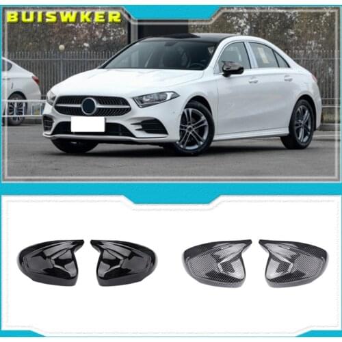 Black Side Mirror Cover Caps for Mercedes Benz W177 A Class 2018 2019 2020 A220 A180 A250 A200 V177