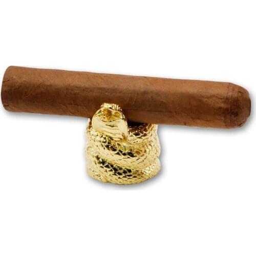 Gold Snake Shape Pure Copper Cigar Holder Display Bracket Smoking Accessories Cigarette Portable Valentines Day Husband’s gift