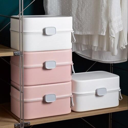Underwear Storage Box Covered Compartment Dormitory Panty Socks Storage Box Home Storage Portable Travel Underwear Box