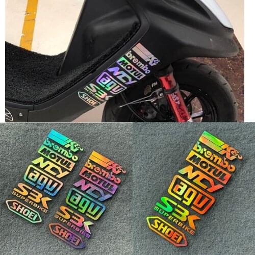 Laser Motorcycle Side Strip Bike Helmet Sticker Car Styling Vinyl Decal For YAMAHA KTM Kawasaki